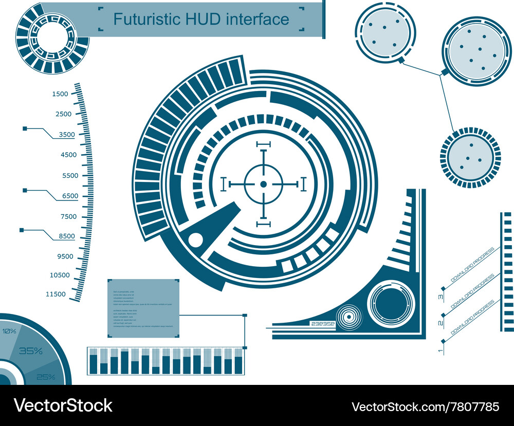 Graphic touch user interface hud Vector Image