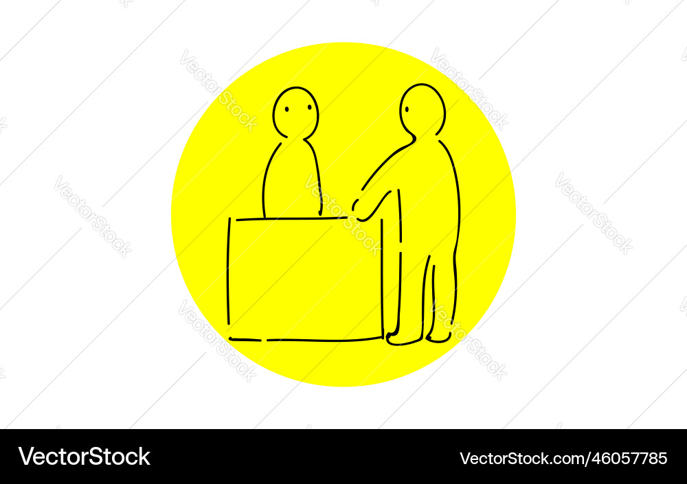 Handwritten simple icon reception counter vector image