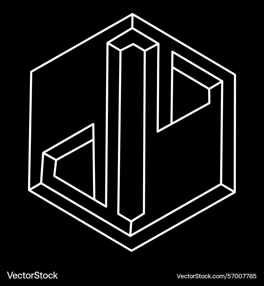 Impossible shape web design element optical vector image