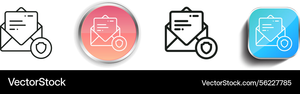Mail icon thin linear regular and button style vector image