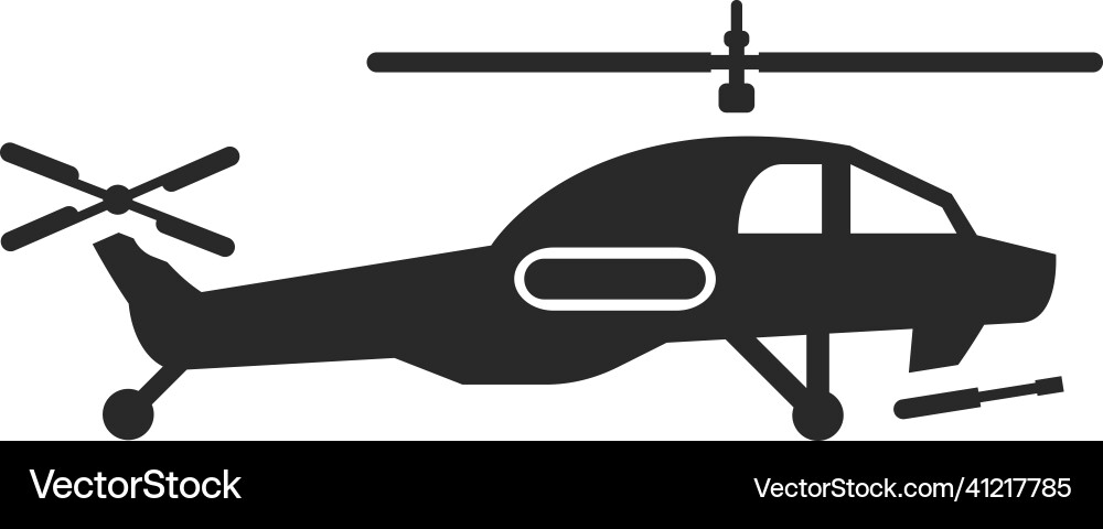 Military Helicopter Icon Vector Image