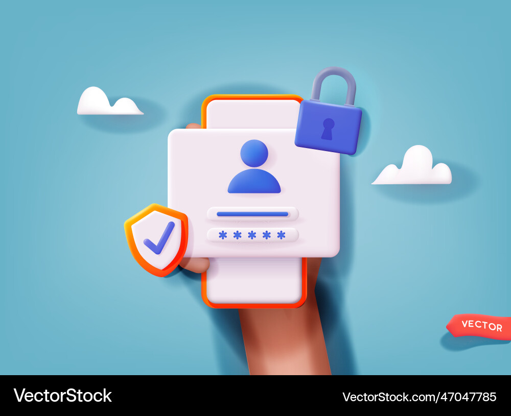 Phone and account login password form page Phone and account login password form page vector image