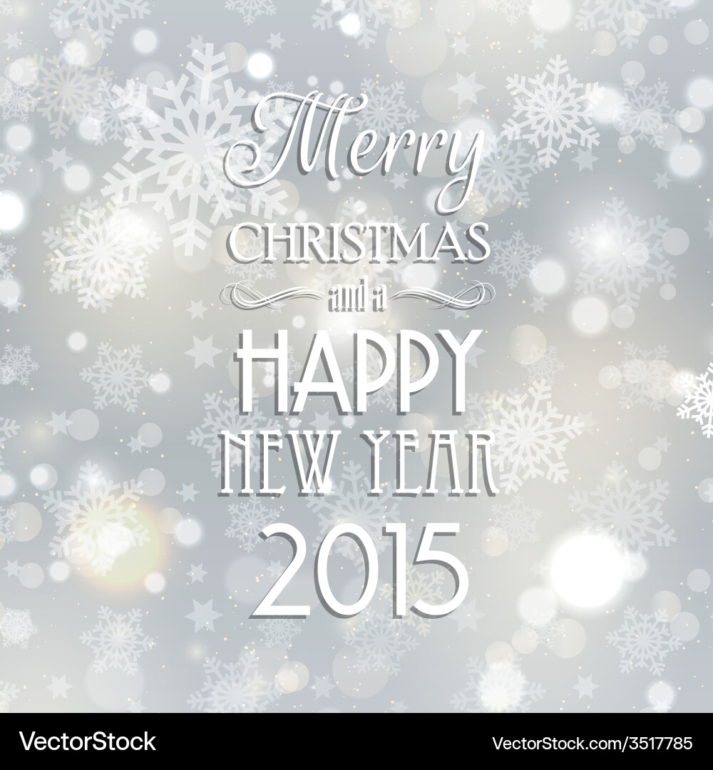 Sparkling Snowflake New Year Background Vector Image