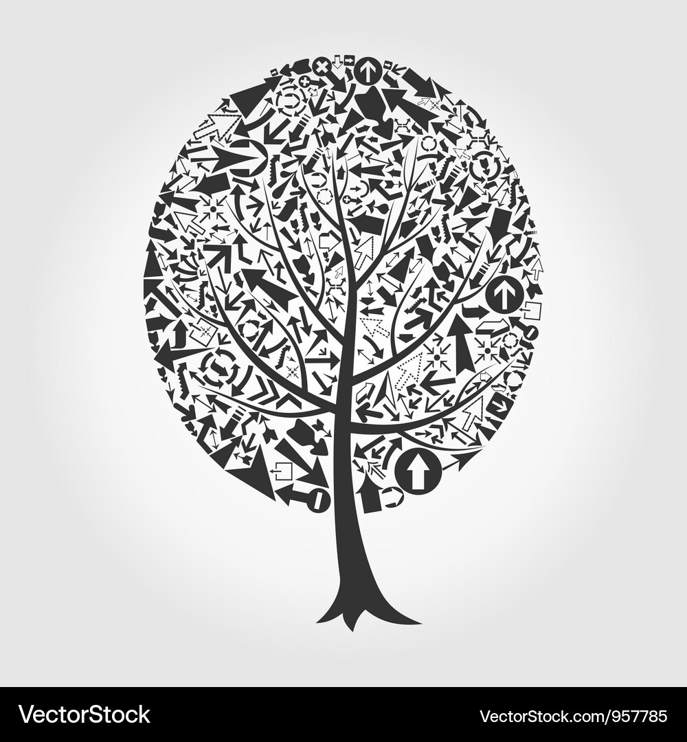 Tree arrow Vector Image