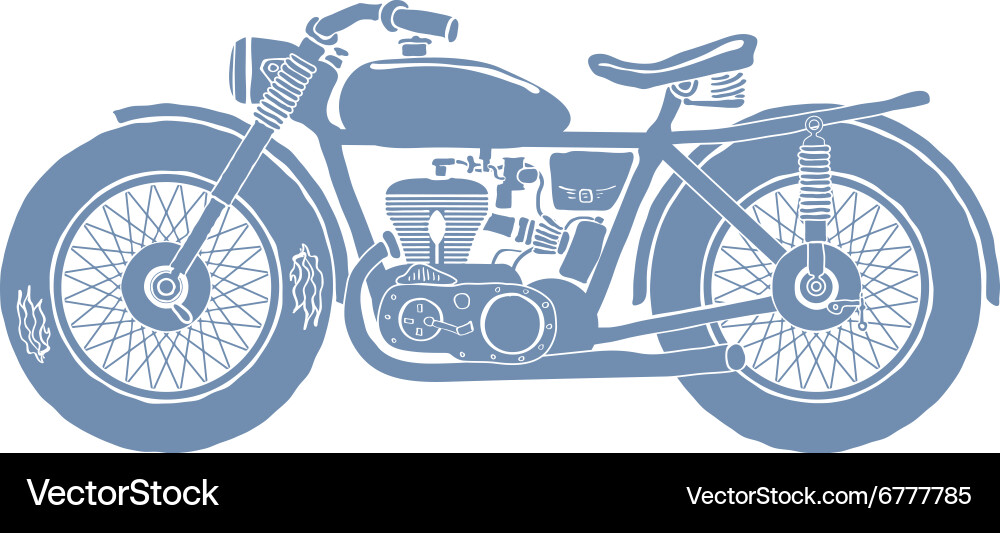 Vintage Motorcycle Silhouette Vector Image