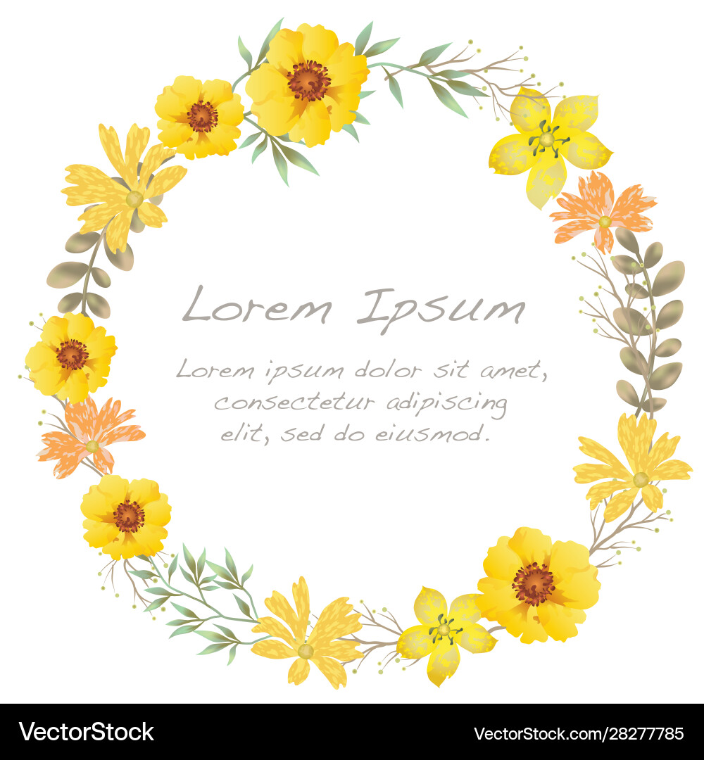 Watercolor flower frame Watercolor flower frame vector image