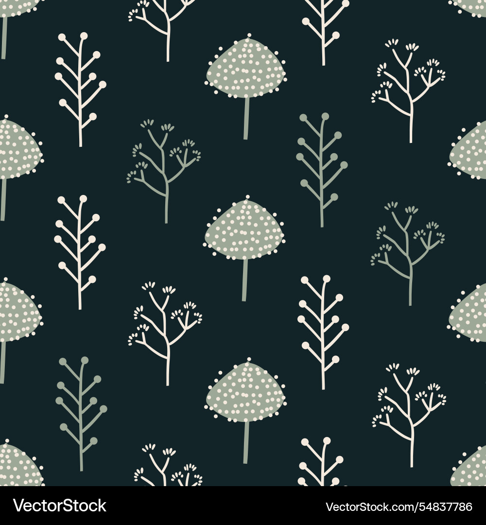 Seamless pattern with abstract scandinavian trees Seamless pattern with abstract scandinavian trees vector image