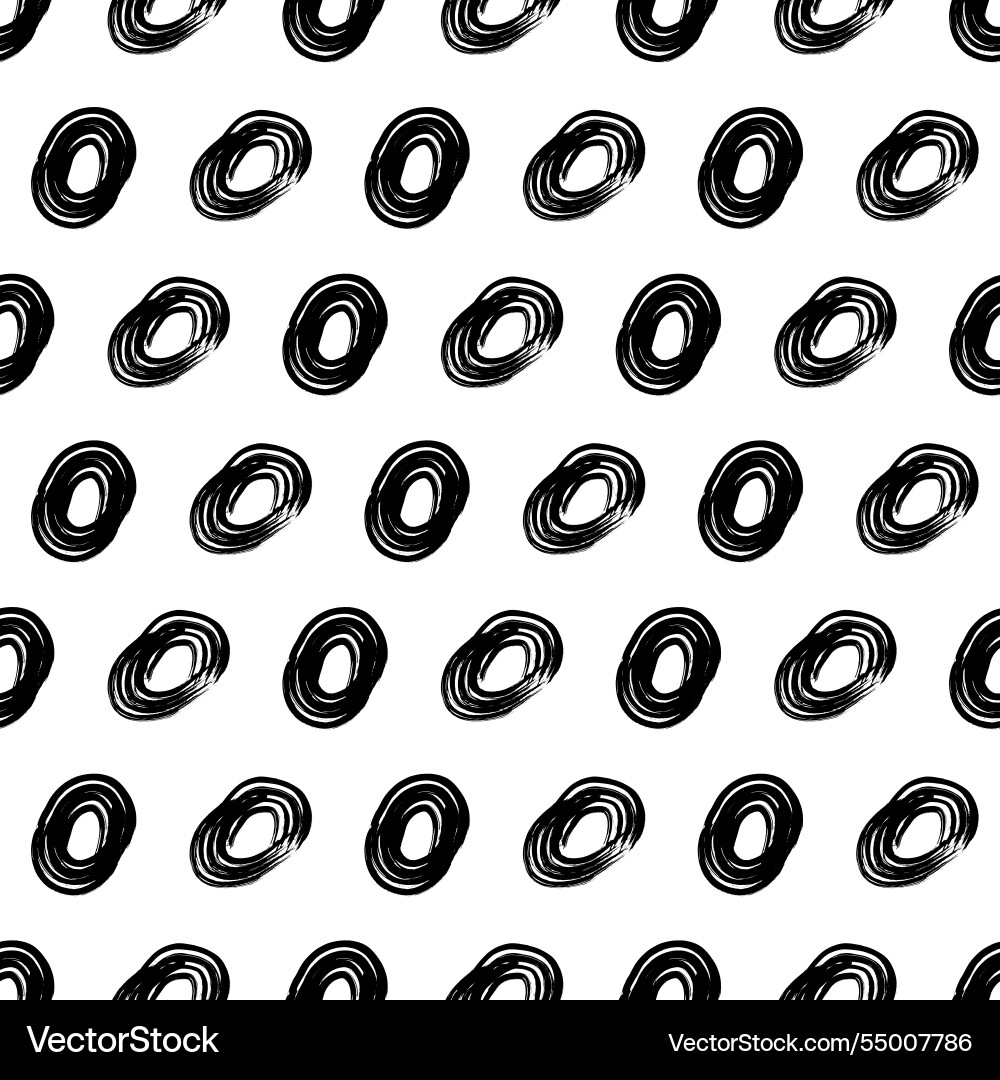 Seamless pattern with sketch circles shape vector image