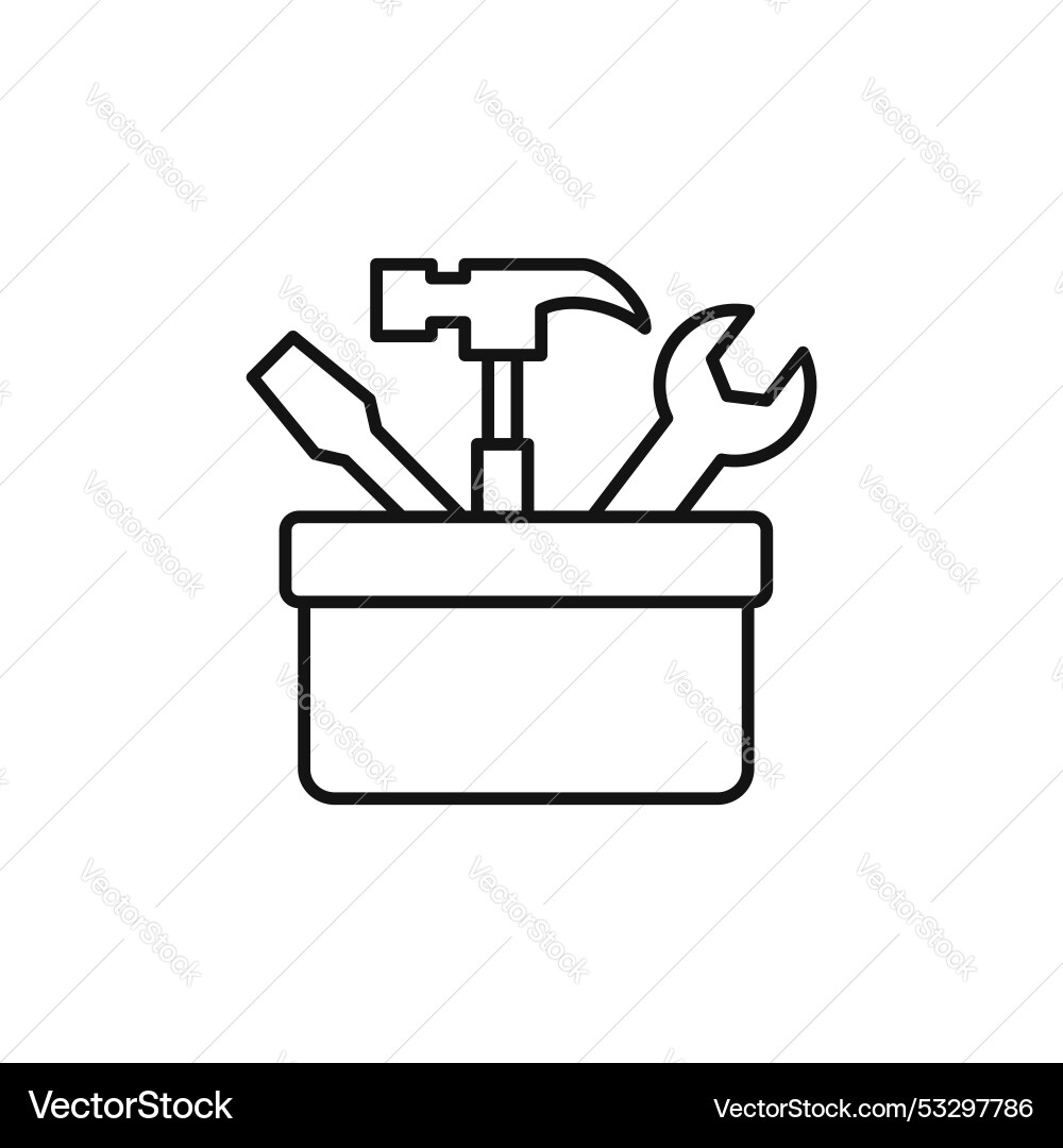 Toolbox icon set carpenter toolkit symbol Toolbox icon set carpenter toolkit symbol vector image