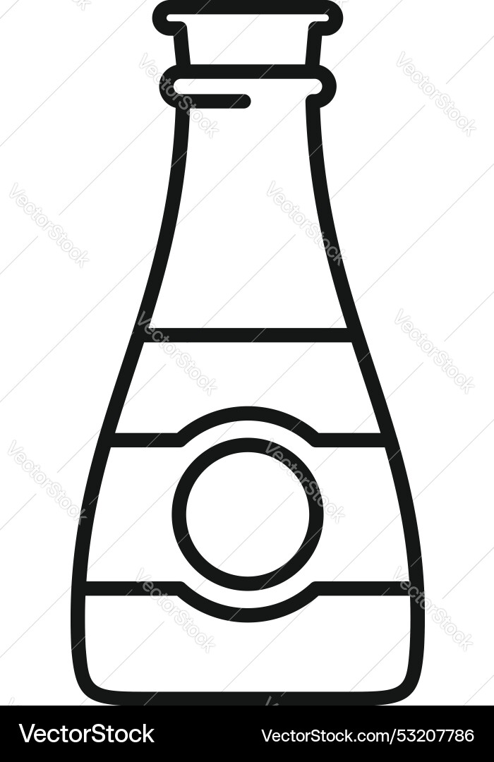 Wine bottle with blank label for branding showing Vector Image