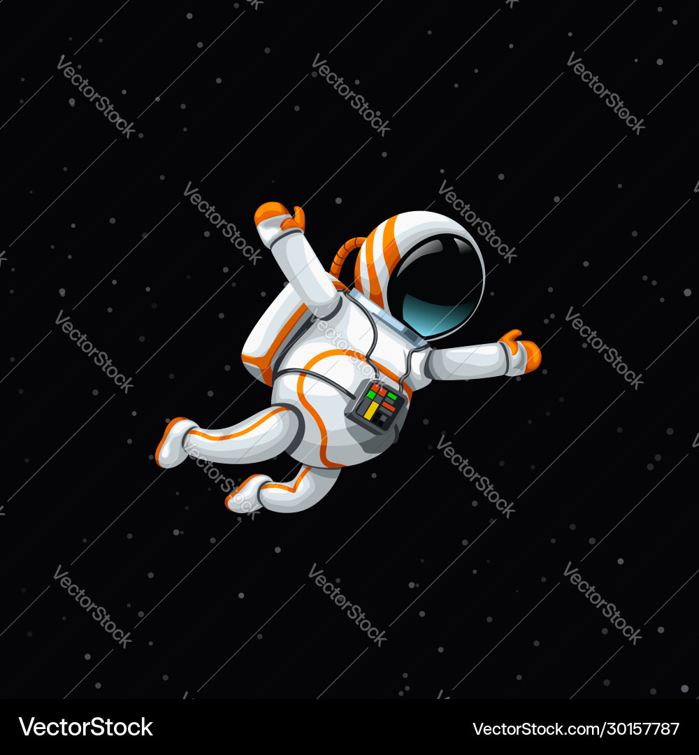 Cartoon Astronaut in Deep Space vector image