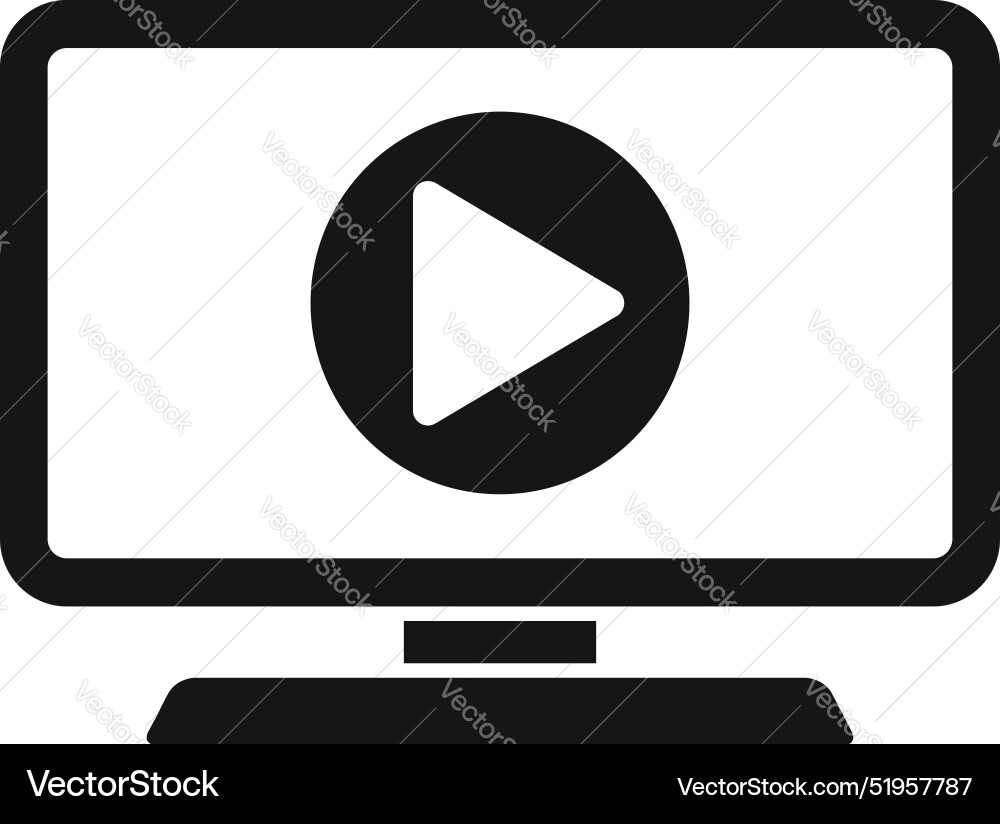 Computer screen displaying video player interface Computer screen displaying video player interface vector image