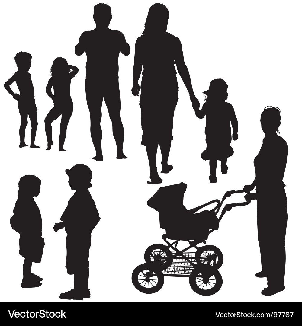 Family Silhouette Collection vector image