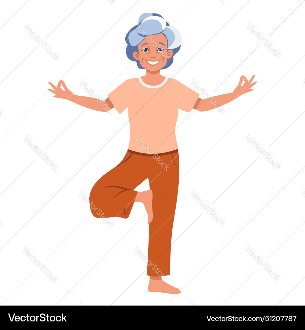 Girl doing yoga tree pose Royalty Free Vector Image