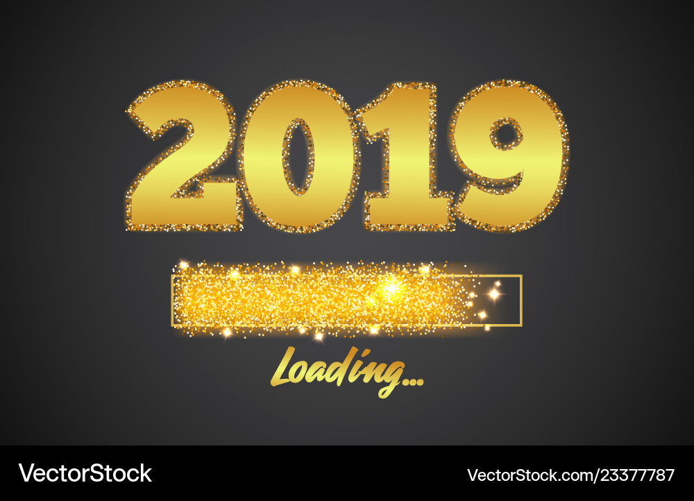 Golden New Year Loading Bar vector image