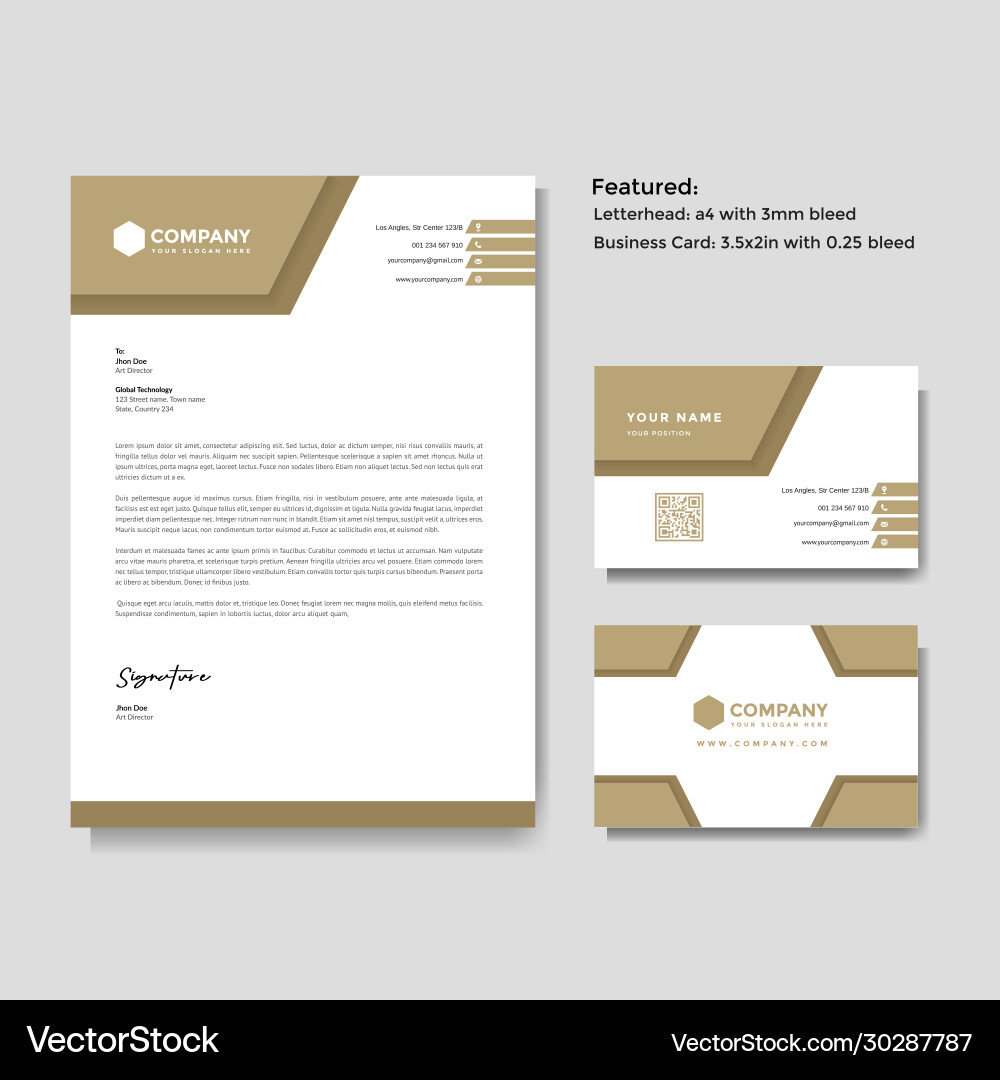 Modern Business Letterhead & Card Template vector image