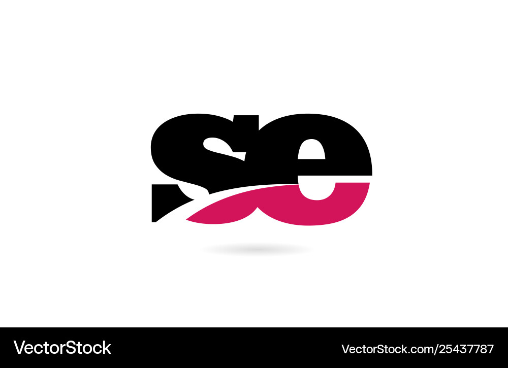 Pink & Black 'SE' Letter Logo Icon Vector Image