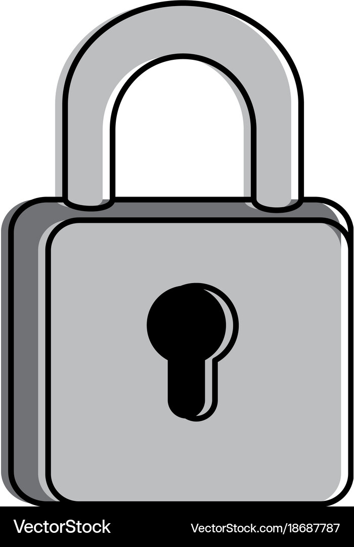 Safe padlock isolated icon Royalty Free Vector Image