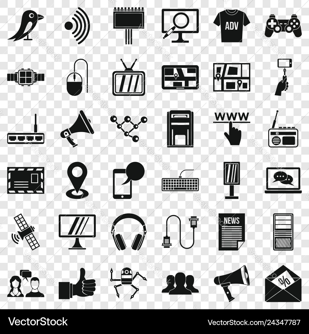 Talking icons set simple style Talking icons set simple style vector image