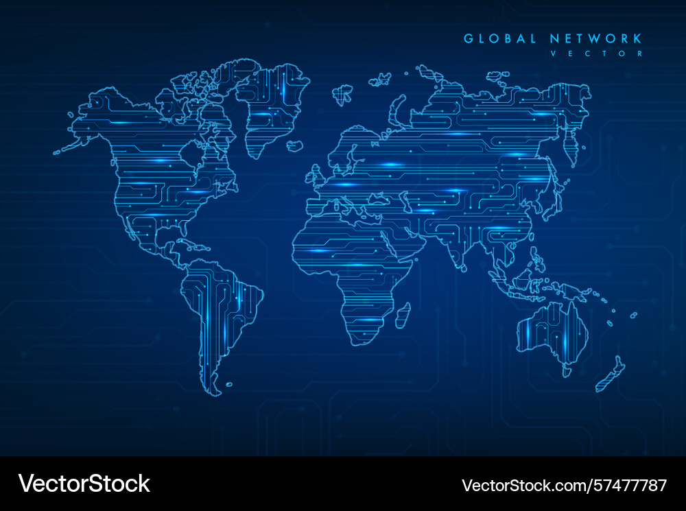 Technology image of globe abstract circuit board Technology image of globe abstract circuit board vector image