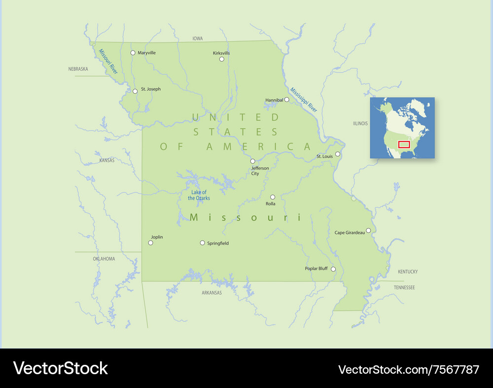 United States Map - Missouri Vector Image