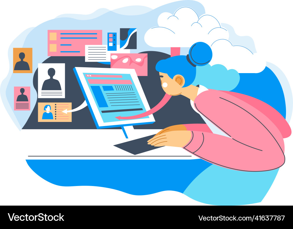 Virtual reality communication and search in web Virtual reality communication and search in web Vector Image