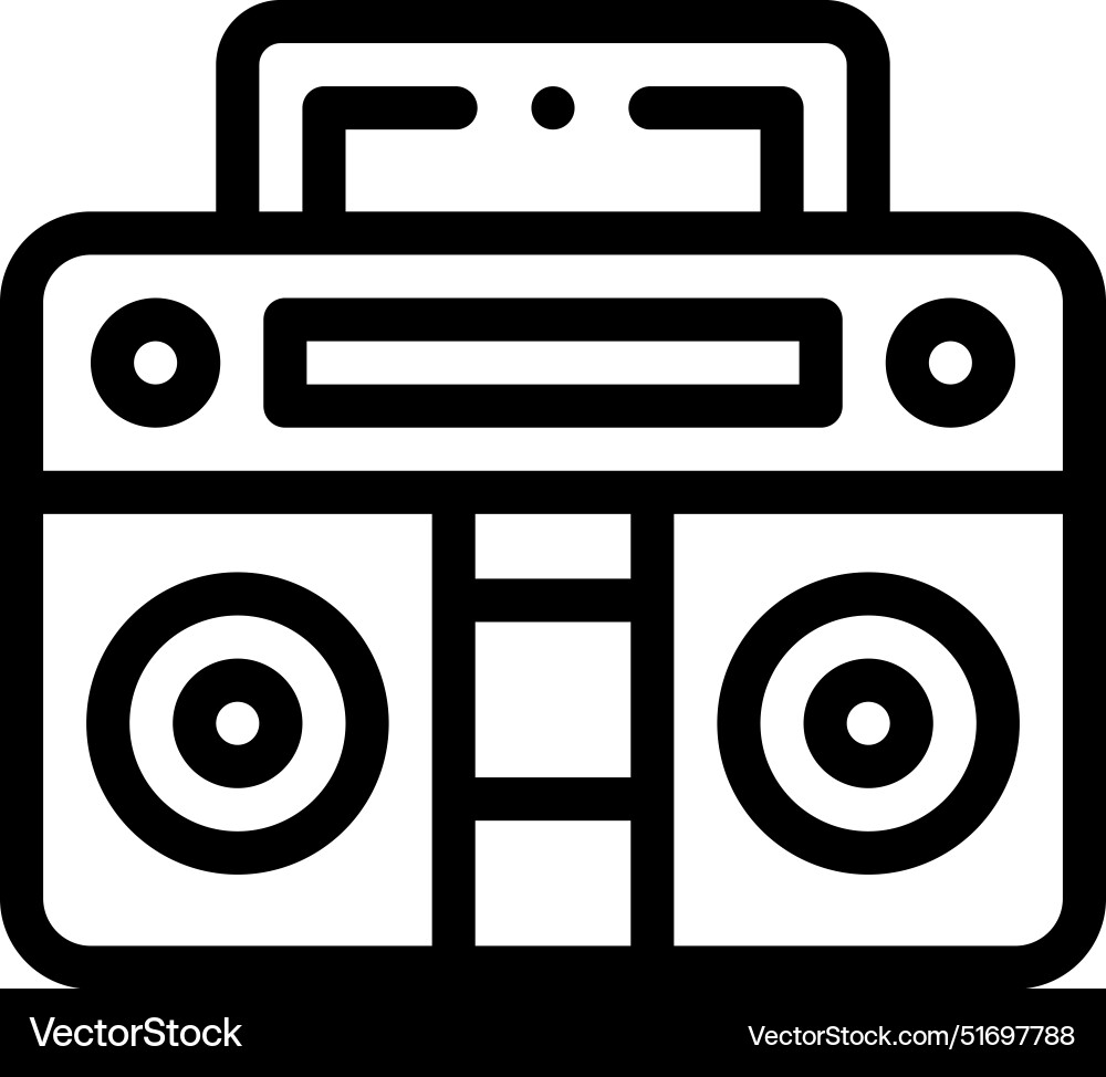 Boombox icon thin linear style design isolated Boombox icon thin linear style design isolated vector image