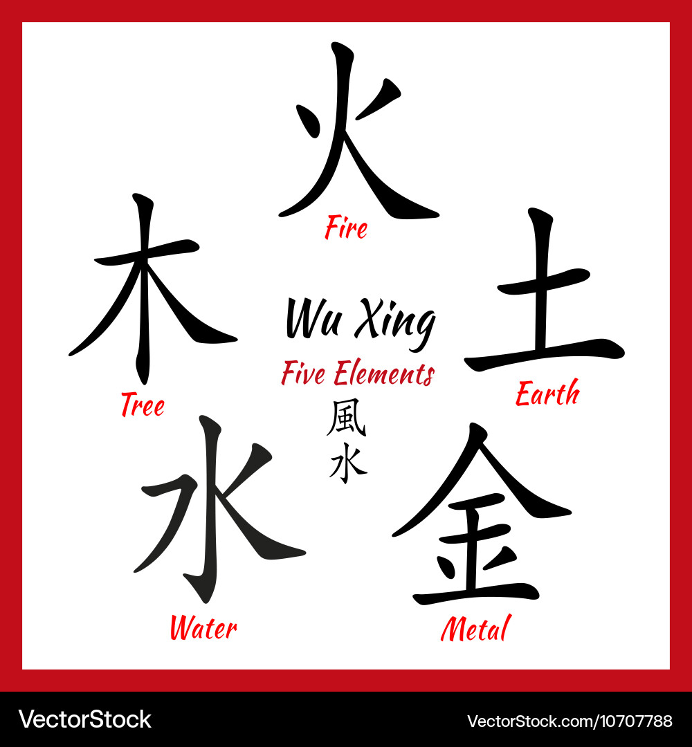 Chinese Wu Xing Elements vector image