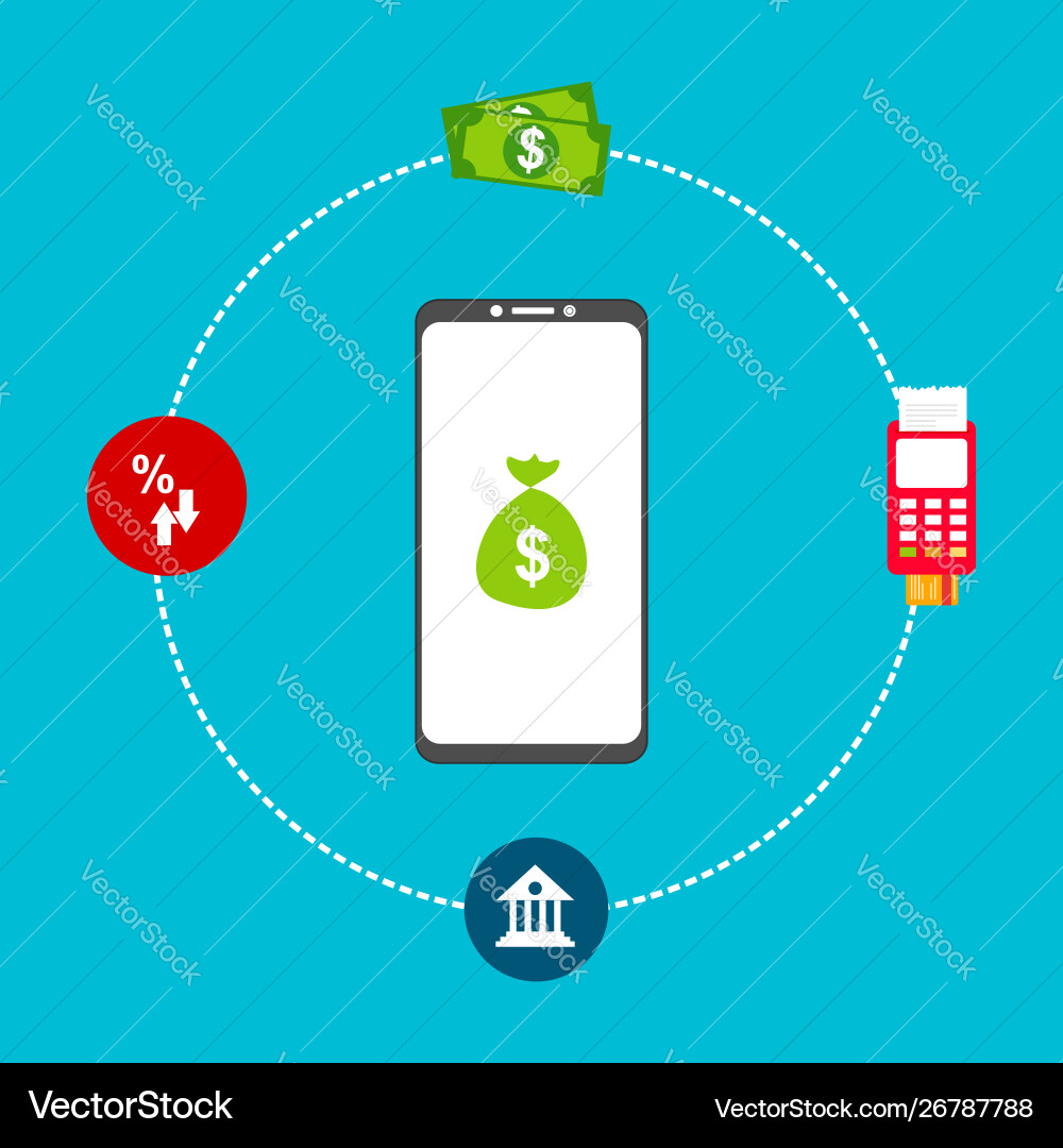 Concept online and mobile payments for web page Concept online and mobile payments for web page vector image