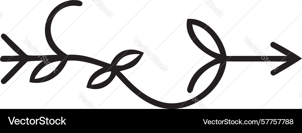 Curly abstract arrow icon design generative ai vector image