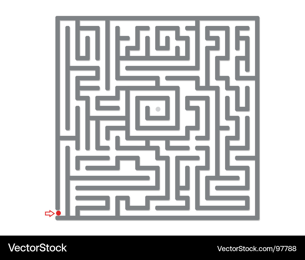 Intricate Maze Puzzle Vector Image