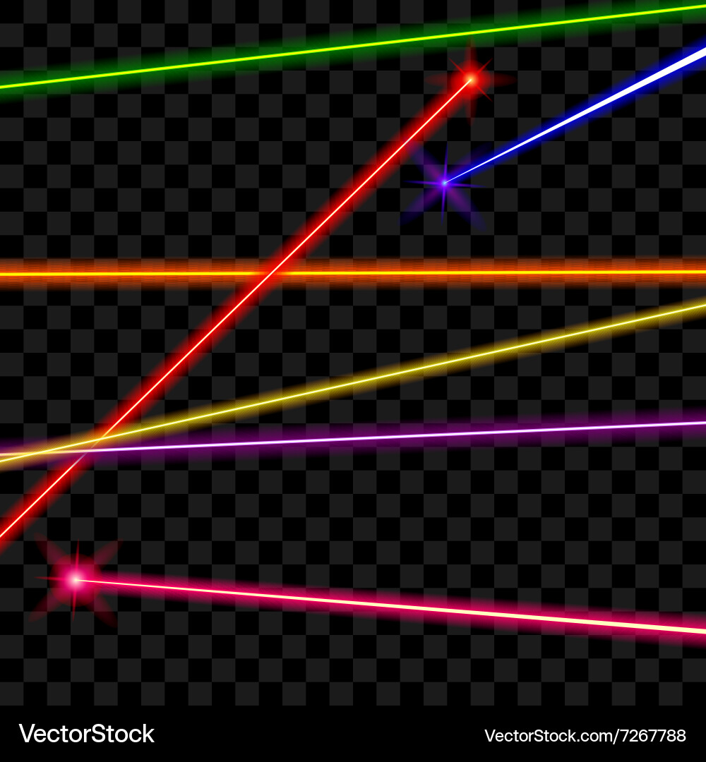 Laser Beams on Plaid Background vector image
