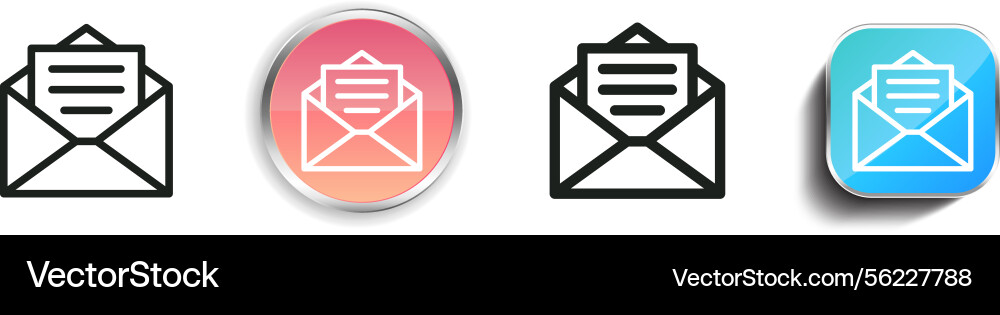 Mail-Symbol dünn linear regelmäßig und Knopf Stil Mail-Symbol dünn linear regelmäßig und Knopf Stil vektorbild