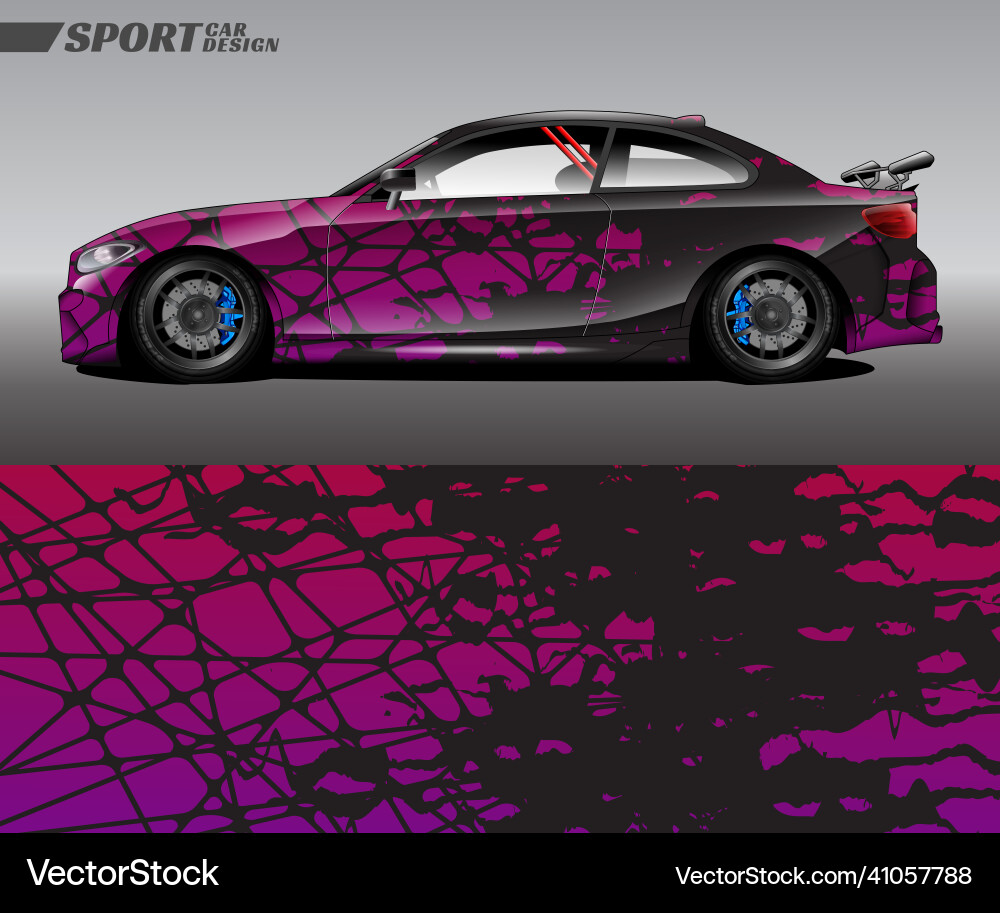 Racing Car Wrap - Abstract Texture Vector Image