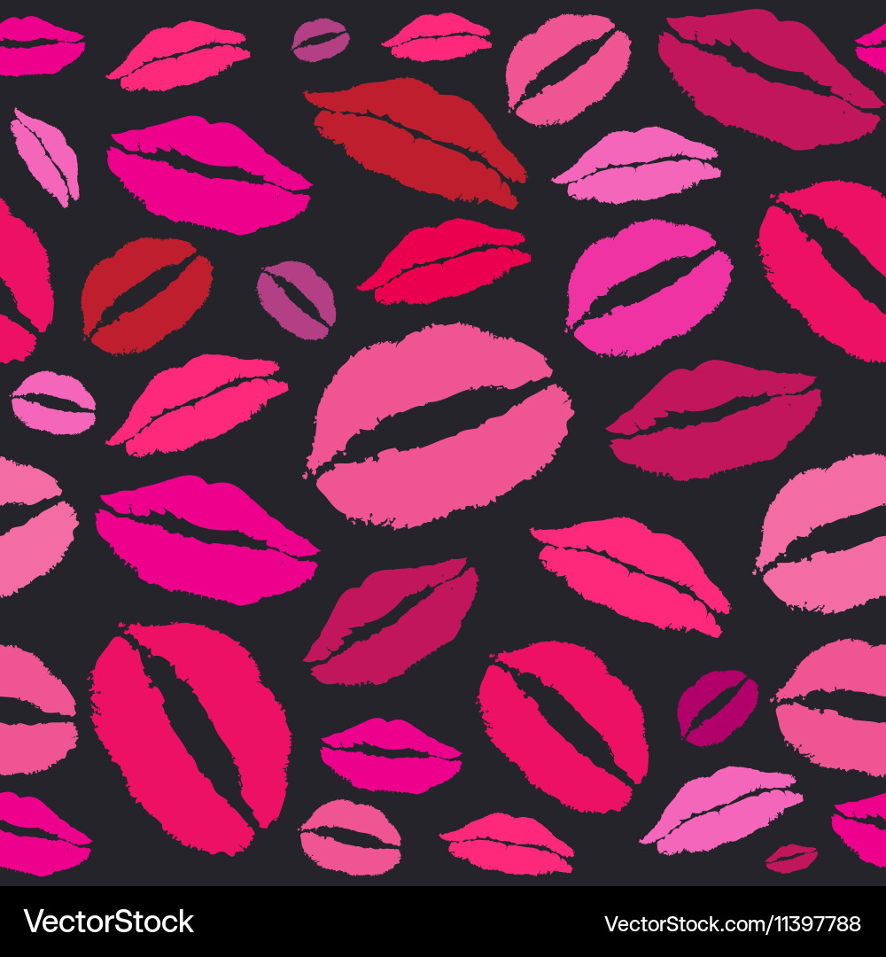 Red Lips Seamless Pattern vector image