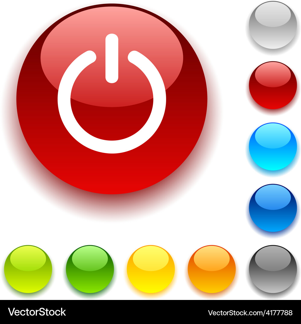 Shiny Button Switch Vector Image