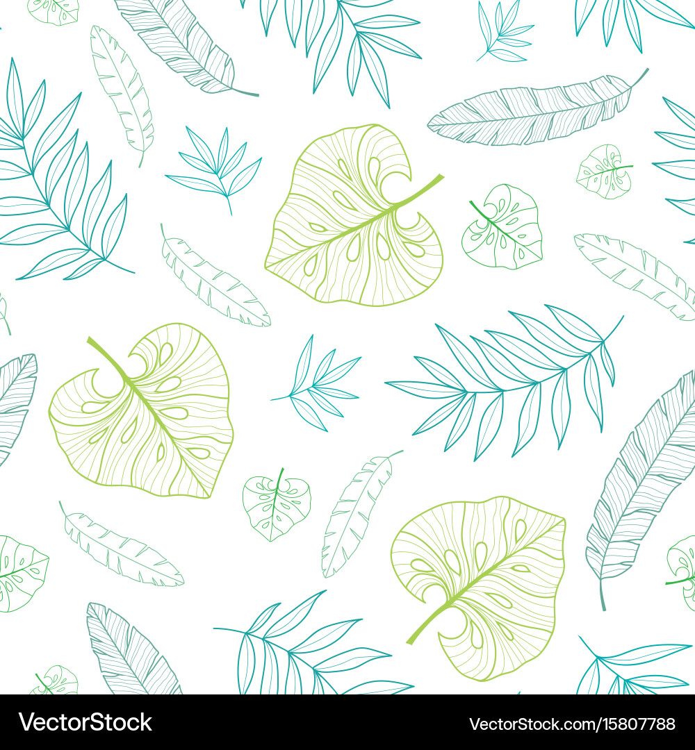 Tropical drawing summer hawaiian seamless Vector Image
