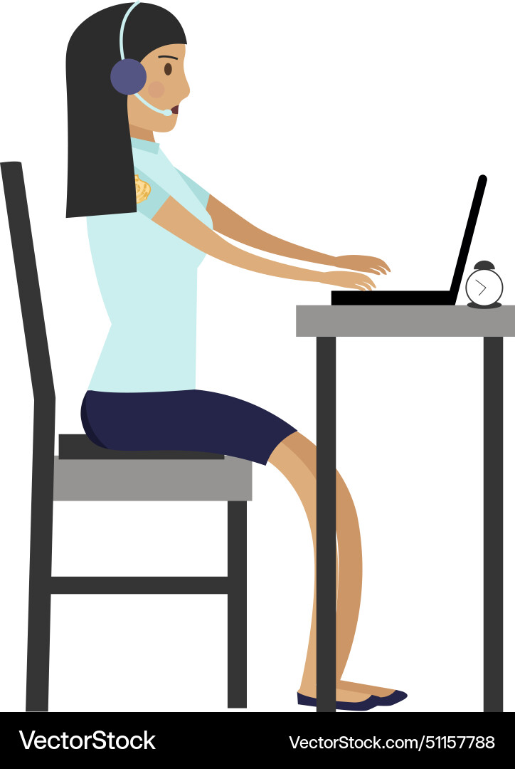 Woman police operator working with hotline Vector Image