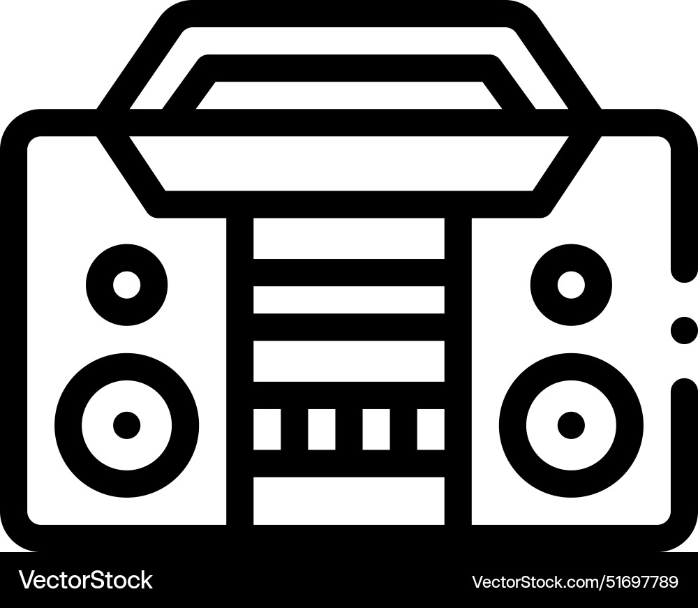 Boombox icon thin linear style design isolated Boombox icon thin linear style design isolated vector image