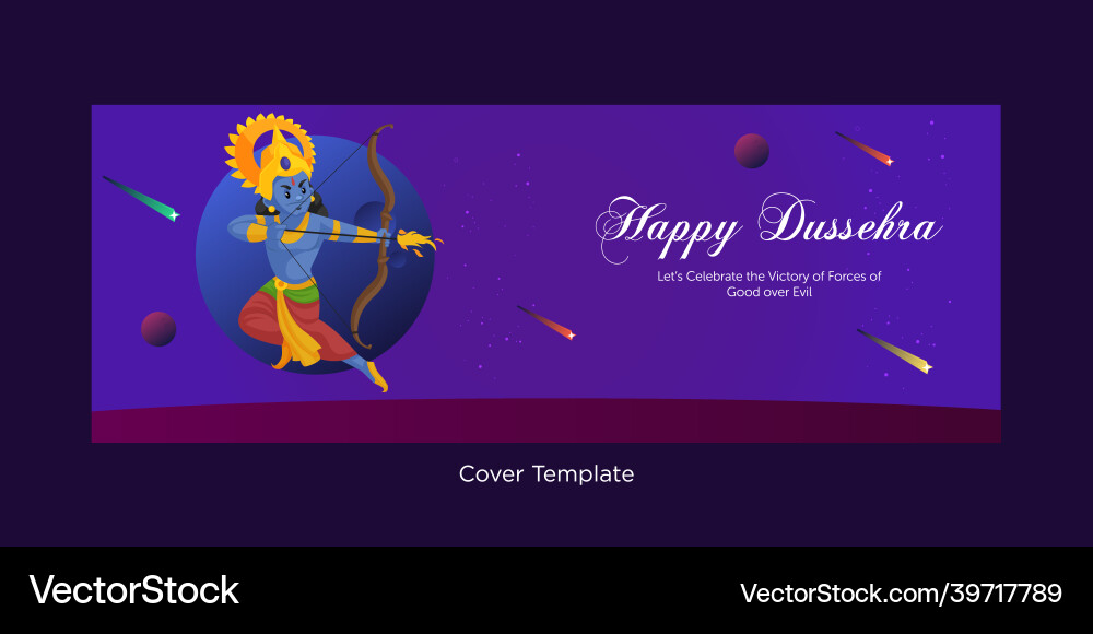 Happy dussehra cover page Happy dussehra cover page vector image