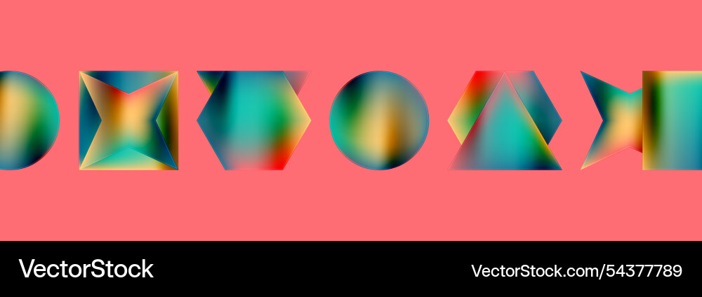 Neon color geometric shapes square triangle circle Neon color geometric shapes square triangle circle vector image