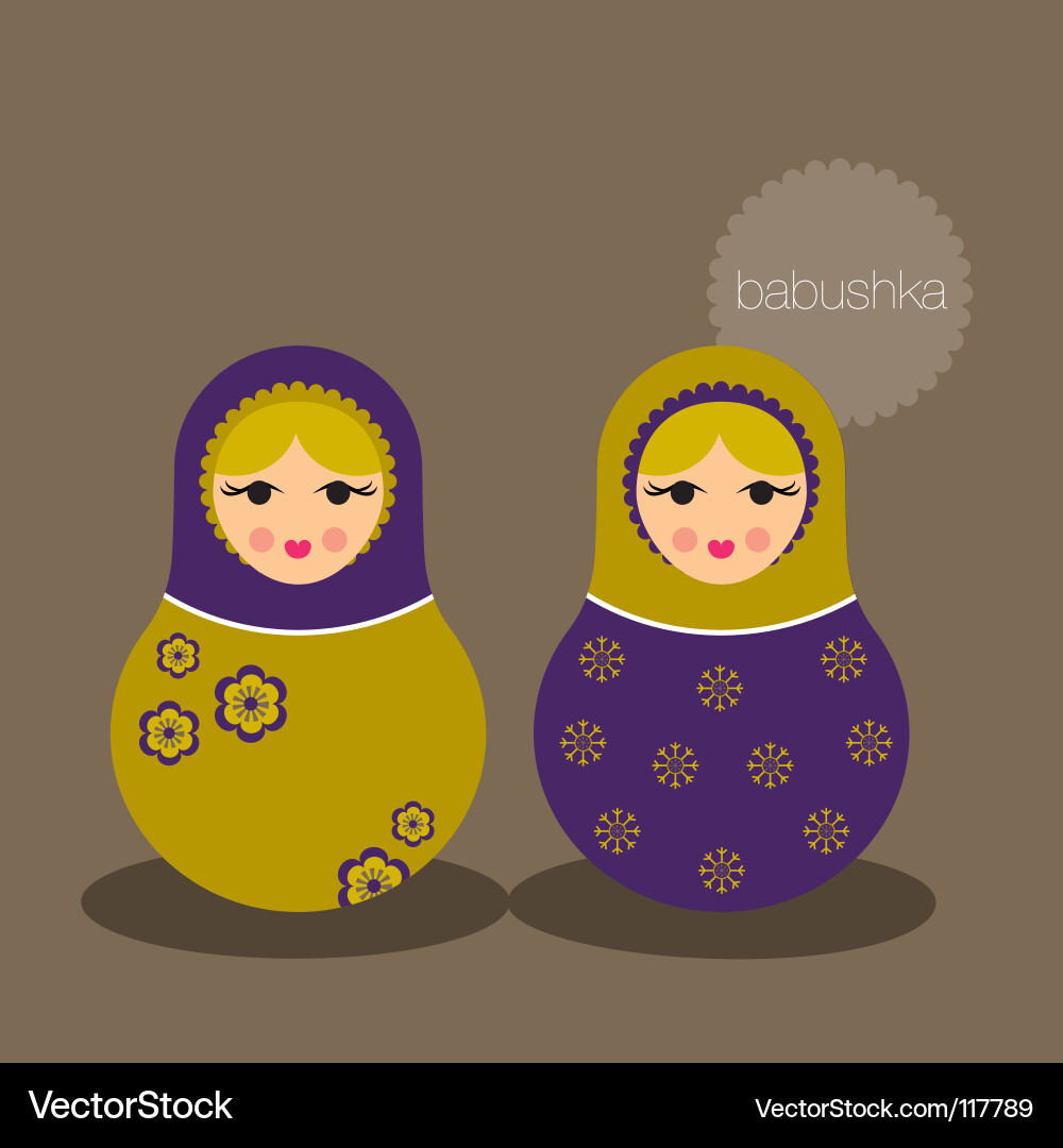 Russisch Babushka Dok Vektorbild