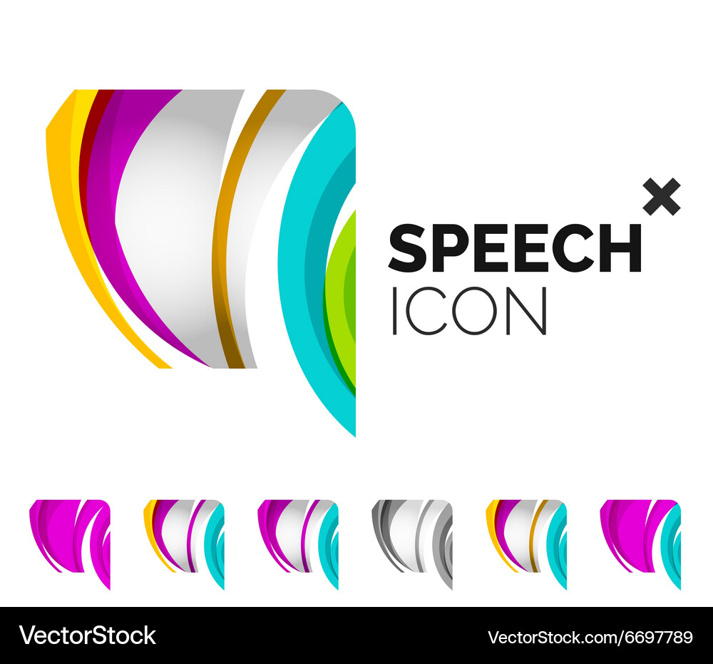 Set of abstract speech bubble and cloud icons Vector Image