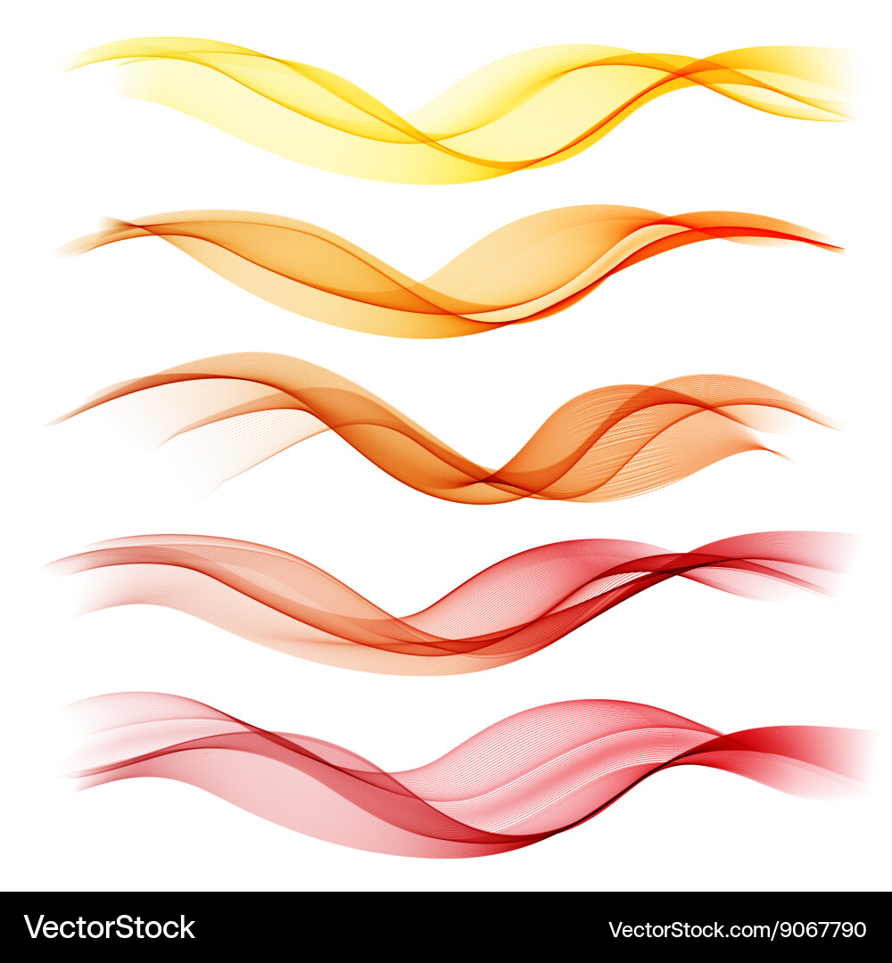 Abstract Color Wave Smoke Lines Vector Image