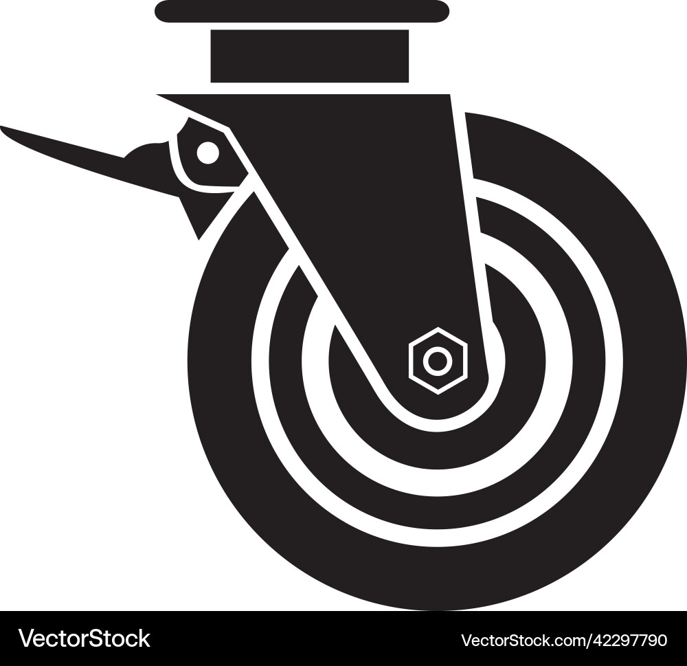 Caster wheel icon for graphic design logo Vector Image
