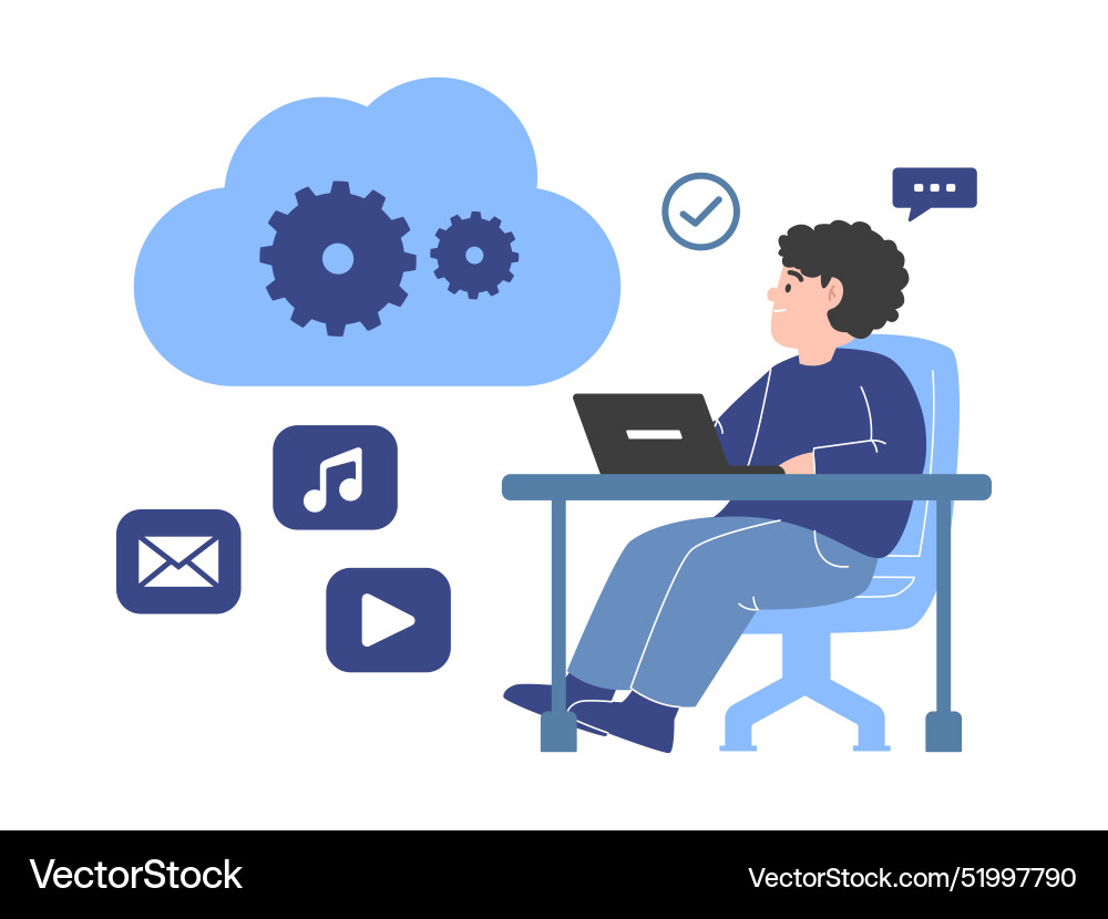 Cloud based engine system administrator connect Cloud based engine system administrator connect Vector Image