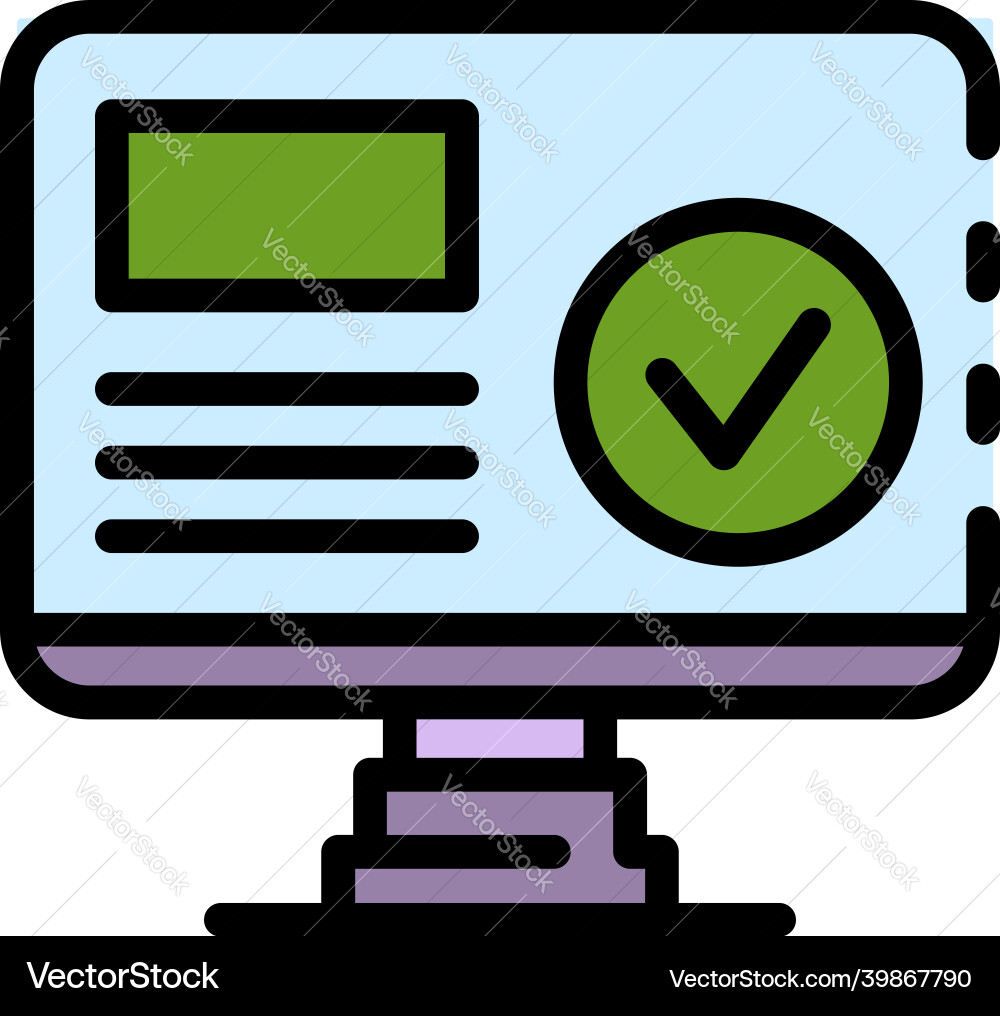 Computer biometric authentication icon color Computer biometric authentication icon color vector image