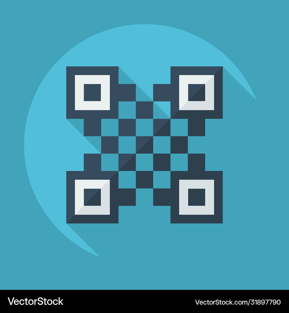 Flat modern design with shadow qr-code vector image