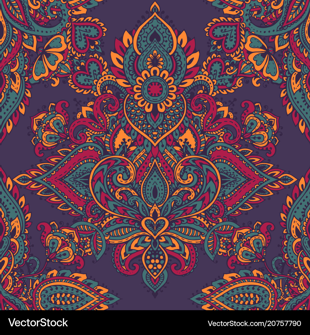 Henna Floral Pattern Vector Image