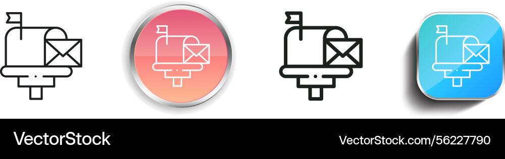 Mail icon thin linear regular and button style vector image